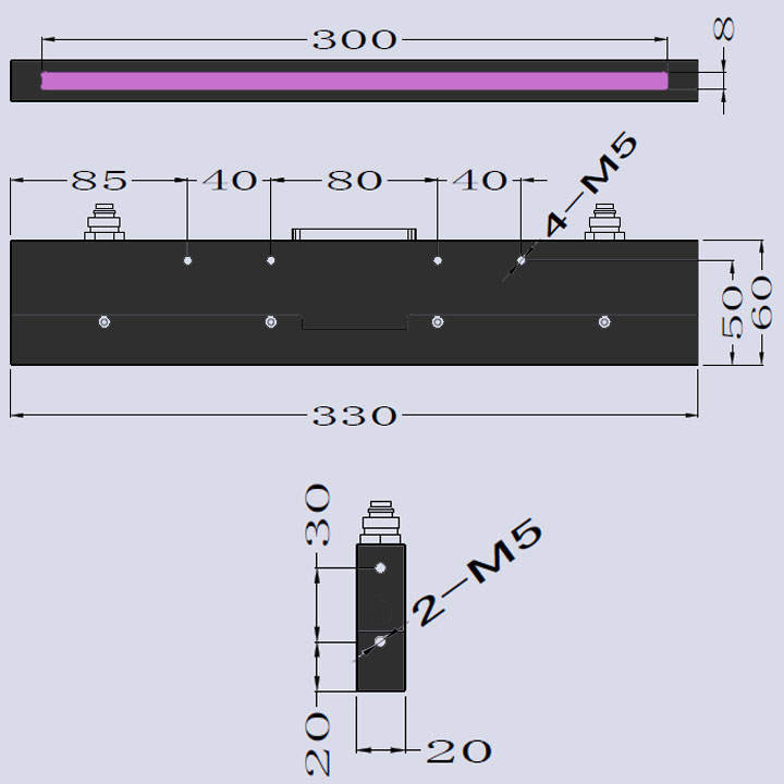 油墨固化用UVLED水冷线光源-300×10(图3) uvled线光源