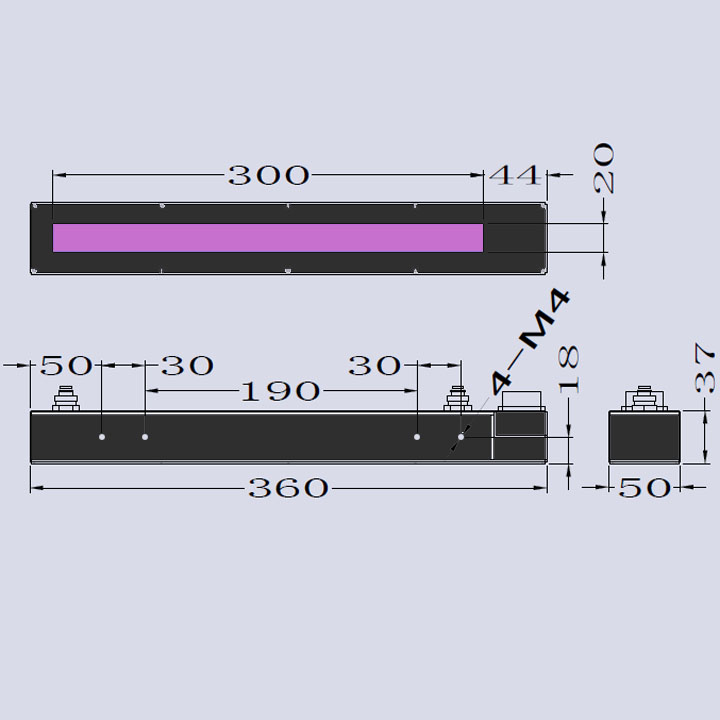 UVLED线光源组成部分-300×20(图3) uvled线光源